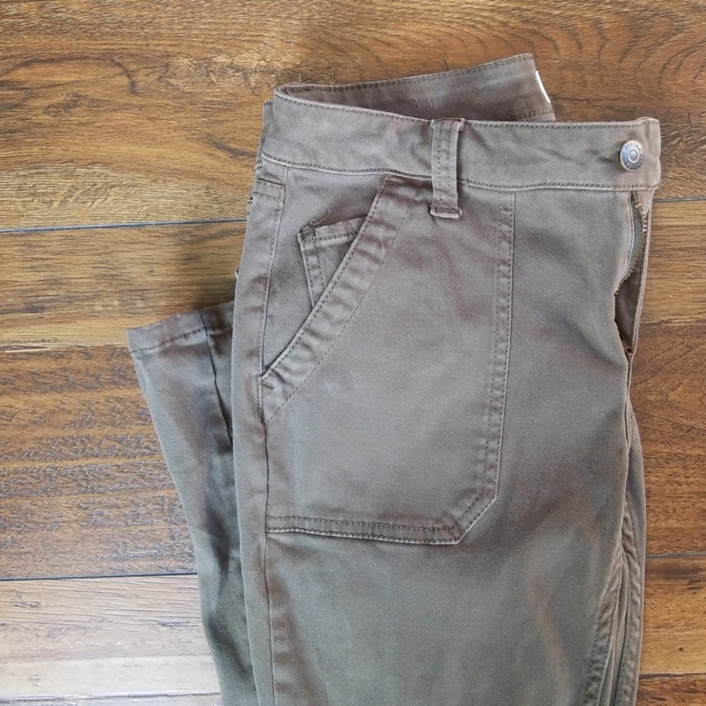 Drab Green Slim Bootcut Pants